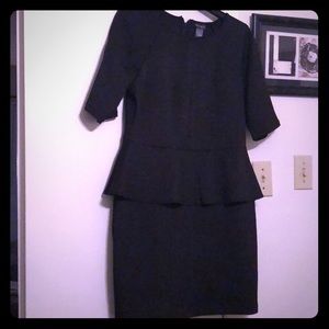 Black peplum dress, size 14